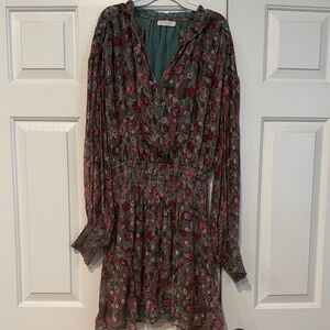 Ramy Brook Multicolor Floral Long Sleeve Dress Small